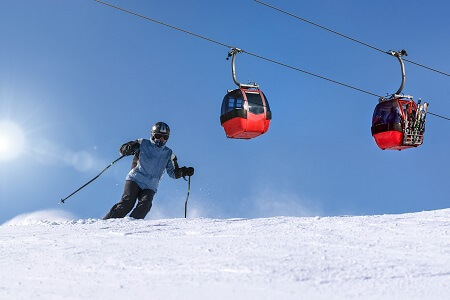 skiing and chairlift