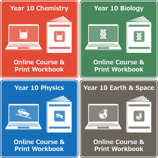 year 10 science online courses print workbooks product icon