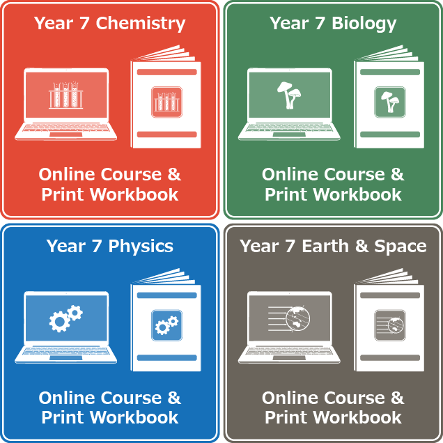 year 7 science online courses print workbooks product icon