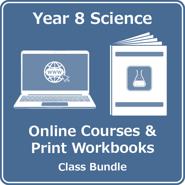 year 8 science online courses print workbooks class bundle