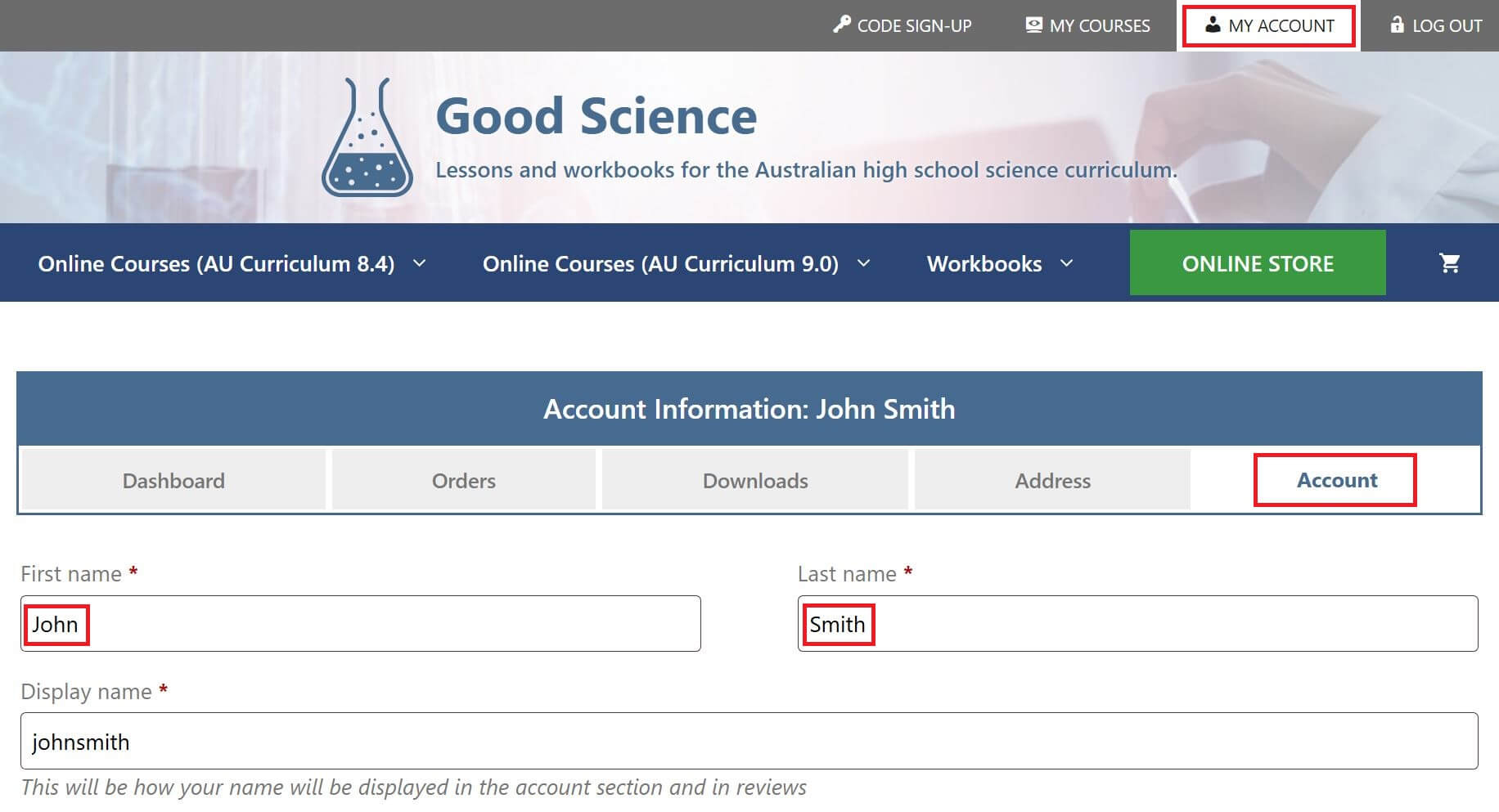 user instructions students screenshot 4